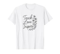Plant Minds - Teacher Floral Line Art Motif T-Shirt