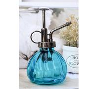 Plant Mister, Ebristar 6.5" Tall Vintage Style Decorative Glass Water Spray Bottle with Top Pump Small Watering Can (Blue)