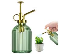 Plant Mister Water Spray Bottle for Plants Creative Hand Pressure Water Bottle Glass Flower Sprayer (Green+Golden Sprinkler) Home Accessories