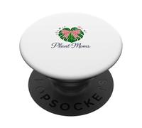 Plant Moms Monstera Leaf Pink Bow Plant Lover PopSockets Adhesive PopGrip