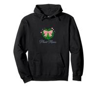 Plant Moms Monstera Leaf Pink Bow Plant Lover Pullover Hoodie