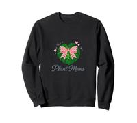 Plant Moms Monstera Leaf Pink Bow Plant Lover Sweatshirt