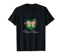Plant Moms Monstera Leaf Pink Bow Plant Lover T-Shirt