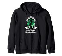 Plant More Breathe More Earth Day Nature Graphic Design Zip Hoodie