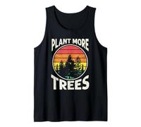 Plant More Trees Retro Sunset Forest Nature Lover Tank Top