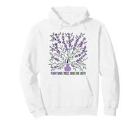 Plant More Trees Save Earth Floral Minimalist Earth Day 2026 Pullover Hoodie