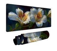 Plant Mouse Mat 64x32in, Gaming Mouse Pad Flower, Desk Mat with Non-Slip Rubber Base, Gaming Accessories, Mousepad with Stitched Edge, Office Accessories Keyboard Mousepad, for Office Laptop 8-9086