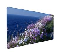 Plant Mouse Mat, Sea View Gaming Mouse Pad 64x32in, Desk Mat Large, Office Desk Accessories, Mousepad Large with Stitched Edges, Improved Precision and Speed, for PC Gaming, Laptop, Office, A-9735