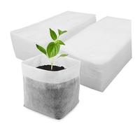 Plant Nursery Bag 100Pcs Degradable Planting Bags Non-woven Fabric Grow Bags Breathable Permeable Moisturized Planter for Gardening, Large Planter