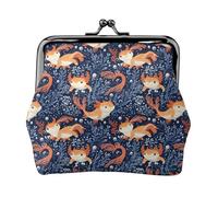 Plant Orange Axolotl Print Coin Purse for Women, Kiss-lock Change Purse Wallets, Small PU Leather Coin Purses