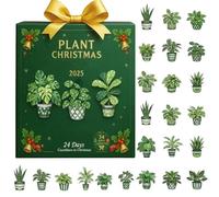 Plant Ornament Christmas advent-calendars 2025,24 Days Plant Ornaments,2D Acrylic-Ornament For Plant-Lovers And Gardening Enthusiasts Lover Holiday Wall Home Seasonal Display Winter Window Party