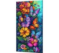 Plant Paint by Numbers for Adults, Paint by Numbers Butterfly, Digital Painting for Adults Beginners with 3 Brushes and Acrylic Paints, DIY Oil Painting Craft for Home Wall Decor 16x32 Inch w0-1430