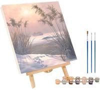 Plant Paint by Numbers for Adults with Frame, Snow Scene Paint by Numbers Kits, DIY Color Acrylic Pigment Drawing Crafts with Paints and Brushes, Hobbies for Adults Women, Room Decor 28x38in 8-7316