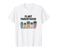 Plant Parenthood Growing One Leaf at a Time Funny Gardening Value Graphic T-Shirt, Men, White, L