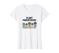 Plant Parenthood Growing One Leaf at a Time Funny Gardening Value Graphic T-Shirt, Women, White, M