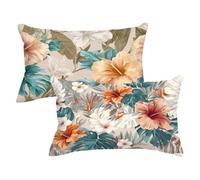Plant Pillow Cases 2 Pack, Cushion Covers 40x70cm Large, Rectangle Throw Pillow Covers Leaf Pattern Double Sided, Soft Sofa Cushions with Lnvisible Zipper for Autumn Farmhouse Home Decor,Model962