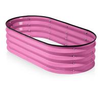 Plant & Plot Galvanized Raised Garden Beds Outdoor // 4×2×1 ft Planter Raised Beds for Gardening, Vegetables, Flowers (Pink) // Large Metal Garden Box