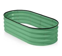 Plant & Plot Galvanized Raised Garden Beds Outdoor // 4×2×1 ft Planter Raised Beds for Gardening, Vegetables, Flowers (Light Green) // Large Metal Garden Box