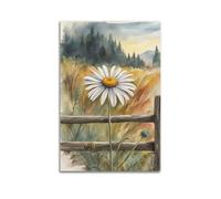 Plant Poster Daisy Watercolor Single Flower Close - Up Decorative Painting Canvas Wall Posters And Modern Family Bedroom Decor 12x18inch(30x45cm)
