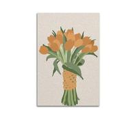 Plant Poster Tulip Texture Illustration Bouquet Decorative Painting Canvas Wall Posters And Modern Family Bedroom Decor 20x30inch(50x75cm)