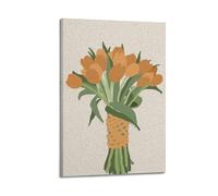 Plant Poster Tulip Texture Illustration Bouquet Decorative Painting Canvas Wall Posters And Modern Family Bedroom Decor 20x30inch(50x75cm)