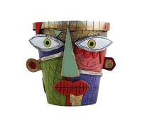 Plant Pot - Abstract Face Planter | Funny Flower Pot | Unique Art Abstract Pot | Garden Human Head Plant Pot | Vintage Resin Planter | Home Art Decoration For Indoor And Outdoor Patio