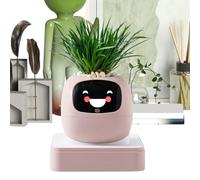 Plant Pot, AI-Powered, 10x11.4x9.6cm, Interactive Flowerpot, Office Decor, Rechargeable, For Indoor Home Office Living Room Bedroom Balcony Patio Beginners Birthday Valentine's Day