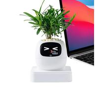 Plant Pot, AI-Powered, 10x11.4x9.6cm, Interactive Flowerpot, Office Decor, Rechargeable, For Indoor Home Office Living Room Bedroom Balcony Patio Beginners Birthday Valentine's Day