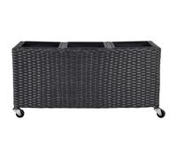 Beliani Plant Pot Bellis 82 Cm Black Pe Rattan