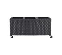 Beliani Plant Pot Bellis 82 Cm Pe Rattan Black