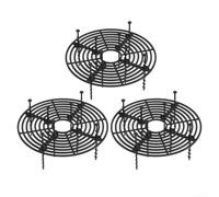 Plant Pot Cover Protectors 3 Pcs, ABS Flower Pot Grid to Stop Pets Digging, Soil Guard with Stakes for Indoor Outdoor Use(Black-l)