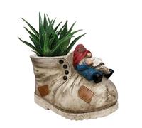 Plant Pot Cowboy Boot | Boot Flower Pot for Succulents - Gnomes Figurine Flower Container with Drainage, Vintage Boots Planting Container for Cacti