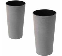 Plant Pot Flower Pot LOCON 2-Piece Set Gray Ø 30x57 & Ø 25x46.5 Cm