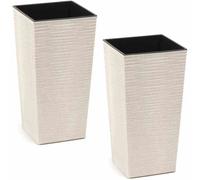 Plant Pot Flower Pot Planter Bucket Set Of 2 25Cm White