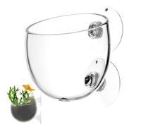 Plant Pot Holder - Suction Cup Pots, Glass Aquarium Planter, Aquatic Plants Stand | Live Plant Aquarium Display, Fish Tank Decoration, Reusable Glass Pot for Fish Tank Underwater Plants Accessories