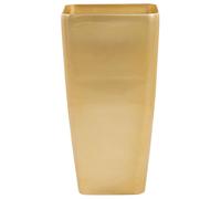 Beliani Modern Tall Flower Pot Outdoor Indoor Planter Stone 40x40x76 cm Gold Modi