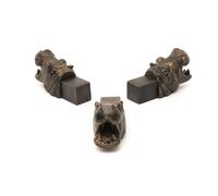 Plant Pot Ornament Potty Feet Hippo Polyresin Trio 3 Set Bronze Colour