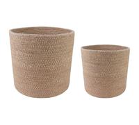Plant Pot Set 2 pcs 100% Tossa Jute Cylindrical Pots Indoor Outdoor vidaXL