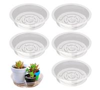 Plant Pot Tray, Transparent Saucer Set, 5-Pack Clear Base Holders, Indoor Outdoor Use, Compact Portable Waterproof Floor Protector for Garden, Balcony, Patio, Home Furniture