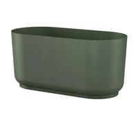 Plant Pot Trough Long Plastic Box Planter Succulent Garden Window Herb Flower Long Round (Malachite green)