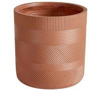 Beliani Rustic Plant Pot Voula 31 Cm Brown
