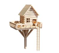 Plant Pots Mini Treehouse, With Tiny Fairy Garden Decoration Design, 6.8x6.1x16.8cm, Miniature Plant Pot Ornament, Cute Flower Pot Accent Decor, Whimsical Garden Figurine, For Home Display