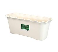 Plant Pots Outdoor Rectangular Flowerpot Plastic Wavy Ruffled Edge Flower Slot Home Garden Practical Tools Flower Patioectangle Planter UK (White, One Size)