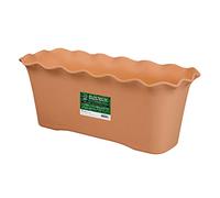 Plant Pots Outdoor Rectangular Flowerpot Plastic Wavy Ruffled Edge Flower Slot Home Garden Practical Tools Flower Patioectangle Planter UK (Brown, One Size)