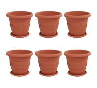 vidaXL Plant Pots 24 pcs Brick Red Ã 22 x 18 cm Plastic