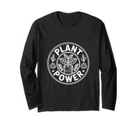 Plant Power Eco Design with Recycling Icons and Leaves Long Sleeve T-Shirt