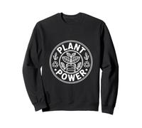 Plant Power Eco Design with Recycling Icons and Leaves Sweatshirt