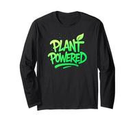Plant Powered Graffiti Vegan Design Long Sleeve T-Shirt