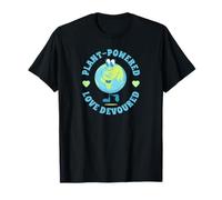 Plant Powered Love Devoured Happy Earth Humor Message T-Shirt
