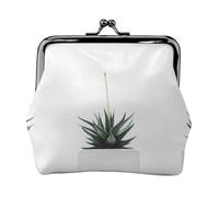Plant Print Print Coin Purse for Men Women Leather Kiss Lock Small Pouch Coin Wallet
